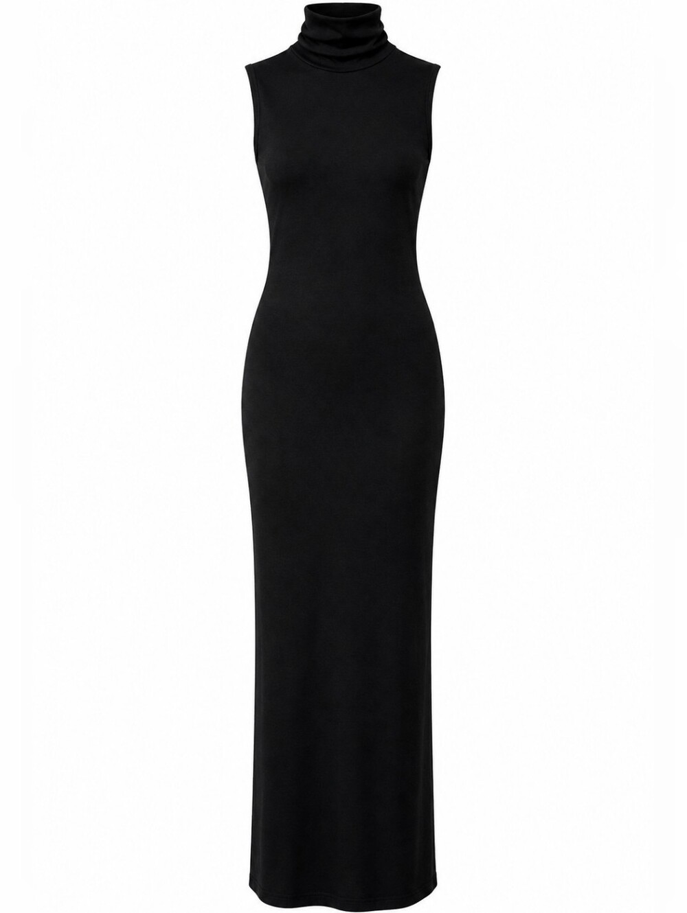 A New Day Black Sleeveless Turtleneck Maxi Dress Modal Stretch Small NWT Scandi